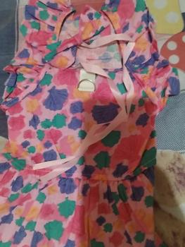 Product Review of Pet Dress Floral Pattern Pleated Hemming Windproof Pet Vest Puppy Flying Sleeve Clothes for Spring from S**🇭 2