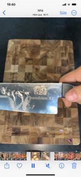 Product Review of [KT01-KATA401] Thớt gỗ teak thái cao cấp KATANA KT01 + Dao thái KATANA Santoku Basic KATA401 from P**m H**n 8** 1