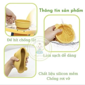 Product Review of (Tặng 1 thìa silicon giống màu bát) Bát ăn dặm silicon cho bé - sản phẩm an toàn, không chứa BPA from 🦋**ê ** 0