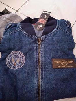 Product Review of Jaket Bomber Jeans Emblem|Jaket Bomber Denim Blitz|Jaket Denim Size M L XL dan XXL|Jaket Jeans Jumbo|Jaket Jeans XXL from m**i 0