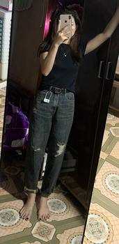 Product Review of YURI JEANS - (Vải QCCao Cấp) Quần Jeans Baggy Màu Dơ Bụi Rách Gối Chất Mền Mịn Dài94cm Nữ Pants from M**️ 0
