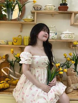 Product Review of Đầm Bí Họa Tiết Nơ Hồng - Sana Mochi Dress (Ảnh thật Chérii chụp) from T** 1
