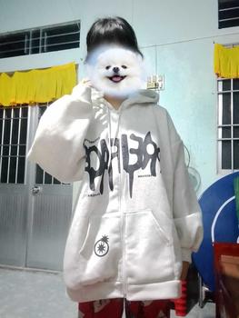 Product Review of Áo nỉ hoodie form rộng tay bồng phối vai Nữ Top Women in 2 mặt - Chữ Chảy from d** 0