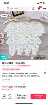 Product Review of Combo 3-5 bộ dài tay cúc lệch cho bé sơ sinh, phong cách Hàn Quốc, chất liệu Peptit co giãn bốn chiều from X**5 0