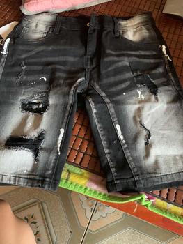 Product Review of Quần short jean nam đen loang wash 2 đáy rách xước vẩy sơn phong cách trẻ trung mẫu mới from S**n 0