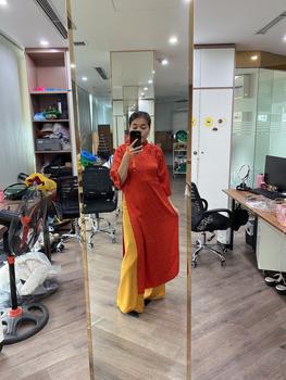 Product Review of Áo Dài Cách Tân Dáng Xuông Chất Gấm Tơ Đính nơ ( Cao Cấp ) Nữ Dress from B** x** M** T**h 1