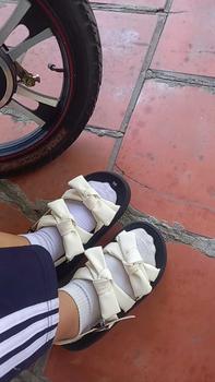 Product Review of Sandan 2 quai thắt nơ,đế cao 5cm,chân quai có may viền xung quanh chất chấn. (chân tròn tăng dùm shop 1size) from K**💗 1