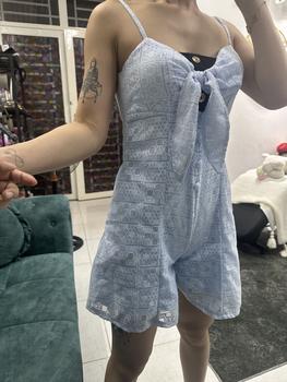 Product Review of Jumpsuits đùi thời trang nữ chất ren y mẫu 2 dây cột nơ nút bọc 3 màu Women from H**i P**m 0