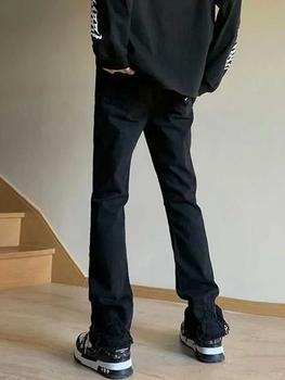 Product Review of Life cycle Quần Jean Rách Tua Rua Phong Cách Mỹ Dành Cho Cặp Đôi, Xu hướng, Quần Ống Loe Siêu Nhỏ, quần jeans nam，quần màu đen boy phố，rock revival chính hãng，boyfriendjeans，cao cấp，bonkers，shiny Menswear Pants from T**h P**n D** 1
