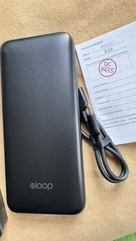 Product Review of [รับประกัน1ปี] Eloop E33 / E33 Line แบตสำรอง 10000mAh ชาร์จ 2.4A 12W Powerbank มีสายชาร์จในตัว Type C และ L-Cable พาวเวอร์แบงค์ เพาเวอร์แบงค์ ของแท้ 100% Power Bank from ล**🖤 3