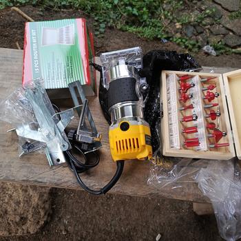 Product Review of KEELAT 1200W Power Tools Handheld Palm Wood Router With 15pcs Bits Electric Wood Trimmer Laminate from b**t b**e 1