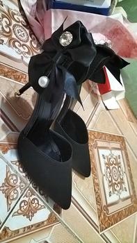 Product Review of N53 Giày cao gót gắn nơ lụa xoàn chéo , gót ngọc cao 9cm Shoes Nữ ( lùi 1sz ) from N**c C**u 0