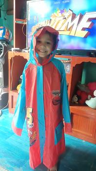 Product Review of HEIM 6-15 years PVC children raincoat/poncho with inflatable brim,waterproof,cartoon,student,kids from c**l 1