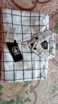 Product Review of Baju flanel motif Kotak dasar putih list hitam Kain Lembut  Pria Distro from E**i 0