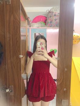 Product Review of S5 - Áo Bí Tay Cánh Tiên Chất Nhung Kèm Quần Có Túi Cho Nữ from D**g D**g 1