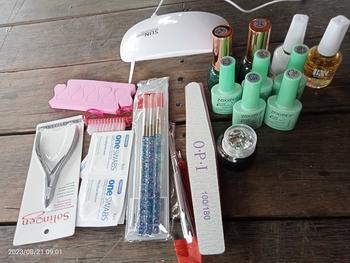 Product Review of (BANTING HARGA) PAKET (D) SUPER LENGKAP Professional Nail Art / ￼Alat kutek kuku nail art set Kutek Gel Lampu Kuku UV 48Watt / PAKET LENGKAP USAHA NAILART from 🐣**h ** 0