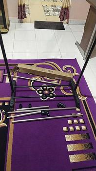 Product Review of GEI - Stand Hanger Single Praktis Gantungan Baju Stainless Steel Dengan Roda Untuk Gantungan Hijab, Mukena, Handuk, Baju, Kaos Bahan Pipa Stainless from W**p 0