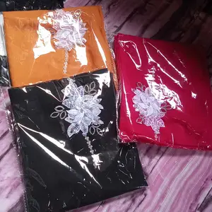 HIJAB SEGIEMPAT BORDIR BUNGA Square Cantik Nyaman Kerudung Polycotton Muslim