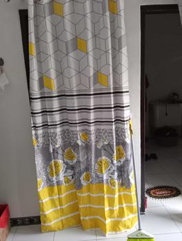 Product Review of Gorden Pintu Murah Hordeng Jendela Panjang untuk Ruang Tamu atau Kamar Tidur model Smokring 12 Ring Warna Gold Kuning Kain Katun from B**y Q**n 0