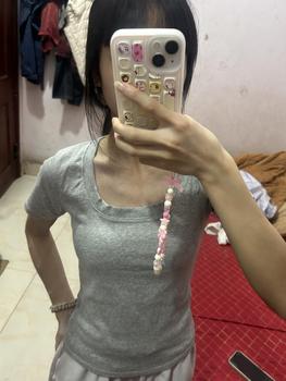Product Review of Áo thun nữ cộc tay vải cotton cổ vuông ôm body Justdun A38 from 2** 0