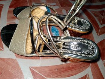 Product Review of STAYREAL1  Summer Shoes new Korean style Makapal Tactical fashion all-match open-toed reversible thick-heeled golden Silver sandals for women from m**a t**a 2