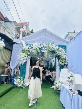 Product Review of Sét Váy Maxi Áo Cúp Nguc Dây Yếm Gắn Hoa + Chân Váy Xoè Dáng Dài 2 Lớp from L** T** H**g 2