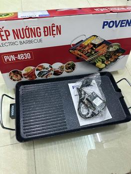 Product Review of SIZE LỚN 30*50CM - Bếp Nướng Điện POVENA 1500W PVN-4830 mặt chống dính to phù hợp gia đình 6-8 người - BH 12 tháng Nướng Thịt Không Khói Inox from H**g V** R** 0