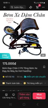 Product Review of Bơm Đạp Chân 2 Pit Tông Bơm Xe Đạp,Xe Máy,Xe Hơi FreeShip from T**h N**2 0