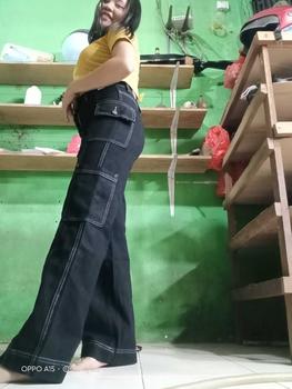 Product Review of HANDS UP - JINISO Cargo Baggy Celana Jeans Wanita Highwaist from D**💜 3