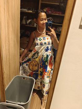 Product Review of MEJI Fun Print Shirred Back Cami Dress A3147 from K**o 1