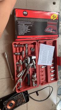 Product Review of (Kích thước hộp 23x13x5cm) Bộ dụng cụ 46 chi tiết bao gồm hộp nhựa,sửa chữa gia đình,mở bu lông ốc vít, sửa chữa xe máy, xe đạp, mở ốc từ 4-14mm, chất liệu thép, màu đỏ from H**h B** 0