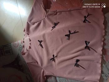 Product Review of Áo thun nữ baby tee đính nơ sang chảnh hottrend 2024 new best seller vải thun tăm co dãn bốn chiều dày dặn. Top from ❄**G N** ❄** 0