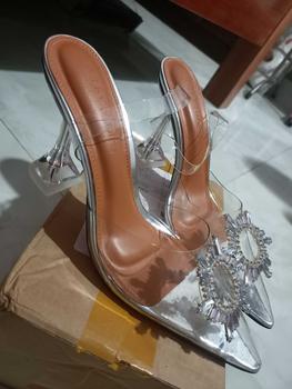 Product Review of (FORM NHỎ- LẤY LÊN 1 SIZE)Giày cao gót phale đá mặt trời bít mũi 9cm/7cm HALEY STORE mika trong suốt đi chơi đi tiệc đi làm đám cưới kỉ yếu from L** A** 0