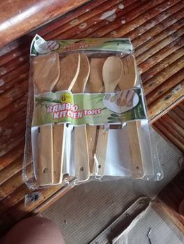 Product Review of 6IN1 Bamboo Utensil Set Bamboo Sandok And Sansi Set For Non Stick Pans Kitchen Utensil Set Bamboo Cooking Utensils from M**z 1