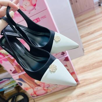 Product Review of Giày cao gót đẹp 8p, giày nữ quai hậu mũi nhọn khoá hoa da nỉ nhung siêu bền đẹp DéP Shoes from D**g D**u D**g 0