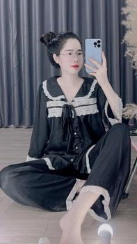 Product Review of [Form Rộng Áo Tay Lửng] Bộ Pijama Nữ Thiết Kế Tiểu Thư 3, Chất Liệu Lụa Xước Voi Gồm 3 Màu Đen, Hồng, Trắng Kem - PIJAMA HĐ Nhung Nho Màu Hồng from 𝓛** 𝓚** 𝓛**𝓷 ** 0