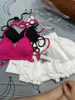 Product Review of Outfit Đi Biển Hottrend Áo Bra Bikini Mix Chân Váy Tầng Dáng Ngắn Siêu Xinh (có mút) Freesize: Dưới 53kg (cao dưới 1m6) from h**l 1