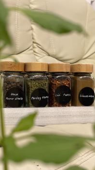 Product Review of 12Pcs SET Bamboo Acacia Lid 4oz Glass Spice Jar Shaker Condiments Seasoning Kitchen Containers  Utensils Bottle from i**e 1