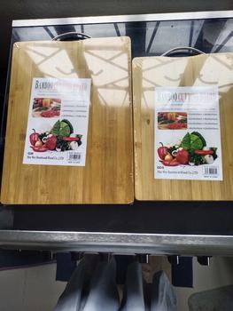 Product Review of Thickened Natural Bamboo Choppingg Board kitchen Meat Vegetable Fruit Wood Cutting Board Knives Mold from E**💗 0