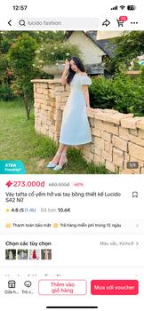 Product Review of Váy tafta cổ yếm hở vai tay bồng thiết kế Lucido V42 from G**g M**n 0