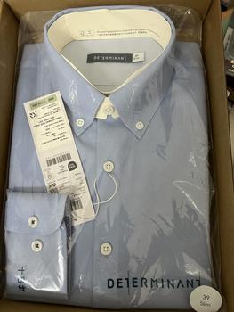Product Review of Áo sơ mi nam tay dài DETERMINANT 100% cotton siêu dài - công nghệ Visdry chống nhăn kháng khuẩn - SS01 - màu Light blue from h**1 0