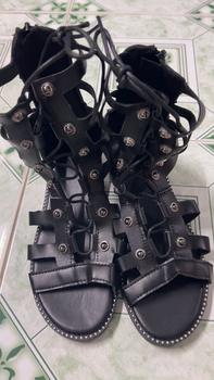 Product Review of Bốt Sandal Cao Cấp Hàng Mới Về Mùa Hè 2024, Dành Cho Nữ, Ngoại Cỡ Phổ Biến, Đinh Tán La Mã, Khoét Lỗ Sau, Khóa Kéo Sau, Bốt Sandal Đế Bằng, Quốc Tế Thương Shoes Boot GiàY from y**2 0