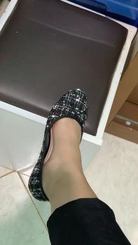 Product Review of ANOTHER X URBAN&CO Oviza Flat Shoes Wanita| Sepatu Flat Bahan Tweed Aksen Pita Cute Karet from s**o 0