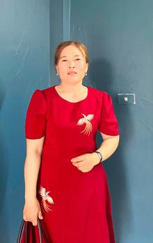 Product Review of [CG031] Đầm trung niên Bigsize MCGIN Ads, váy dự tiệc sang trọng cho mẹ | Đầm xòe thêu hải yến CG-031 Nữ Women vay  mactet from Q** B** P**R 0