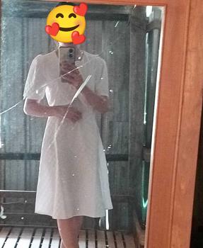 Product Review of Đầm xinh tùng xoè 3 nơ - chất vải thoi- thương Váy chữ A Nữ Women Trắng Dress D240 from H**O 0