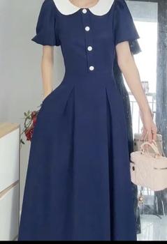 Product Review of Đầm Cổ Sen Phối Nút Bọc Thanh Lịch (có túi) Nary Clothing Dress Women Nữ váy tiệc Nhung from 🍀**🍀 0