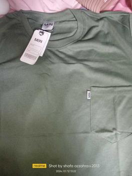 Product Review of (Paket isi 4 Pcs) Kaos Pocket Saku MBN Pria Wanita Fashion Army Cream Distro Hitam Katun from Z**t 3