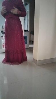 Product Review of MAXI ALMIRA / 4 UKURAN / M / L / XL / XXL / GAMIS KONDANGAN / GAMIS TILE MUTIARA / FASHION GAMIS WANITA Panjang Dalaman Muslim Pita Dress Pesta Kombinasi Remaja from M**a 0