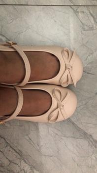 Product Review of Giày Nữ Đế Cao Mũi Tròn 3p Da Mềm Buộc Nơ Điểm Nhấn Gót 3-5cm - Shoes from k**💞 1