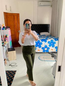 Product Review of Celana Promthong BO1 7/9 High Waist Kancing Bulat Katun Tidak Stretch Bangkok Wanita from a**6 0
